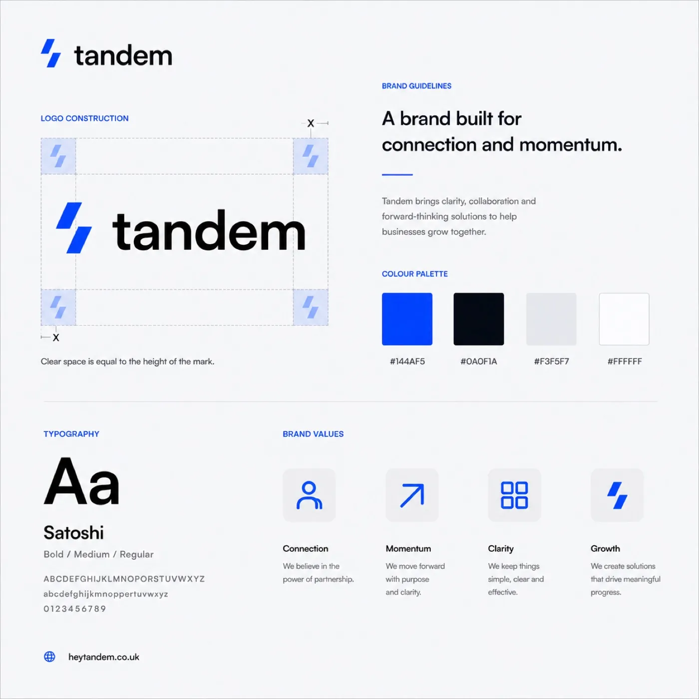 Tandem brand guidelines board